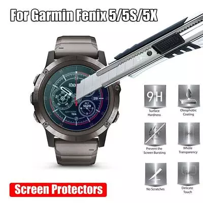 9H HD Protective Film Screen Protectors Tempered Glass For Garmin Fenix 5 5X 5S • $6.81