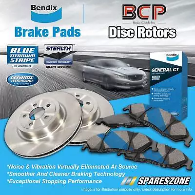 Front Disc Rotors + Bendix Brake Pads For Mazda E-Series E2200 SR2 2.2L Single • $195.65