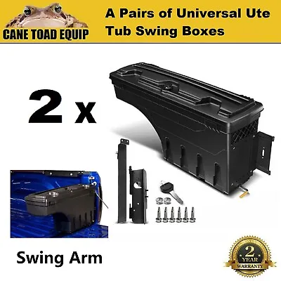 $309 • Buy Ute Tub Storage Box Side Universal Tool Box Lockable A Pair Trailer Black 