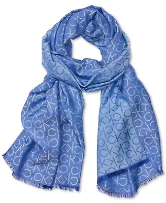 Msrp$48 Calvin Klein Monogram Ck Logo-Print Pashmina Wrap Scarf • $29.99