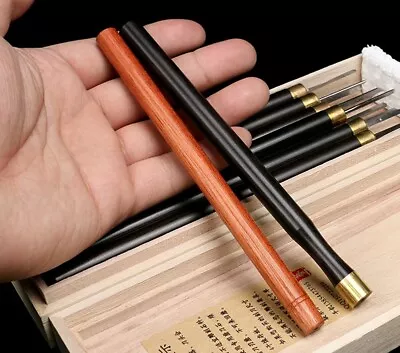 12 Pcs Rosewood Ebony Wood Handle Micro Sculpture Carving Needle Knife Nucleus • $23.50