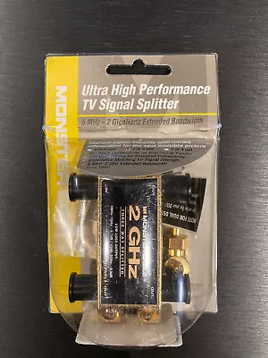 NEW Monster Cable Ultra High Performance TV Signal Splitter Gold Plated - 3 Way • $14.95