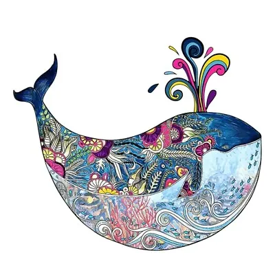 Wooden Jigsaw Puzzle 80 Piece Unique Whale Puzzles Toy For Adults Christmas Gift • $12.34