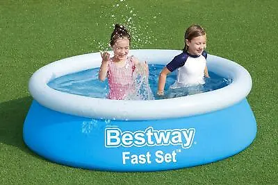 Bestway 6ft 6' Foot Easy Fast Set Family/Childrens Swimming Paddling Garden Pool • £17.99