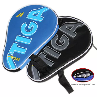 $10.89 • Buy Full Cover STIGA Table Tennis Paddles Case Ping Pong Bats & 3 Balls Hold Pocket