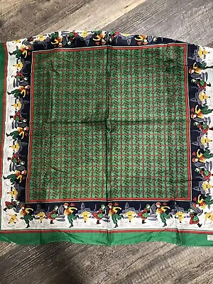 Vintage ANNE MARIE Classic French!  Christmas Scarf Handkerchief Cotton. • $17.50