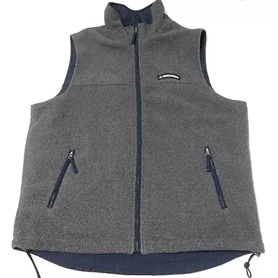 Vintage Abercrombie & Fitch XL Mountain Fleece Reversible Jacket Vest Blue Grey • $29.99