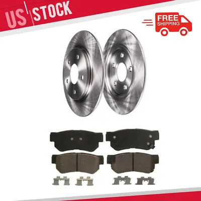 For Hyundai Santa Fe Tucson Kia Sportage Rear Brake Rotors + Ceramic Brake Pads • $65