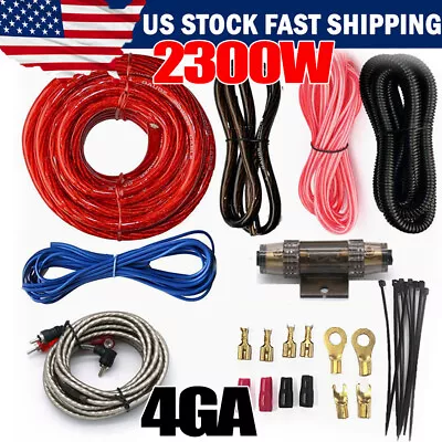 2300W 4 Gauge Car Amp Audio Amplifier Cable Subwoofer Wiring Kit 2CH Connect • $23.99