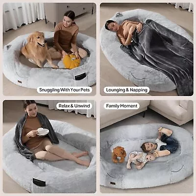 74 X50 X12  Human Dog Bed Gel Memory Foam People And Dogs Super Soft Mattress • $158.99