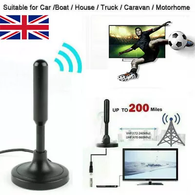 £8.29 • Buy Portable Caravan TV Antenna In/Outdoor Digital Freeview Aerial Fit TV HDTV UK
