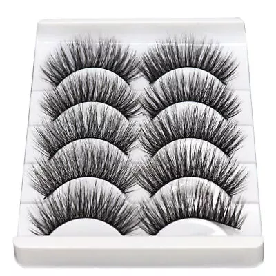 Russian Style Strip Lashes D Curl Mink 10 Pairs False Eyelashes Full Curled • £2.99