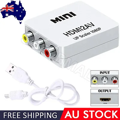 Mini HDMI2AV To AV 3RCA CVBS 1080P Composite Audio Video Adapter Converter AU • $11.55