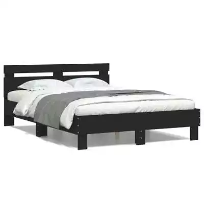 Bed Frame With Headboard And LED Bed Base Bedstead Matress Foundation VidaXL • £127.99