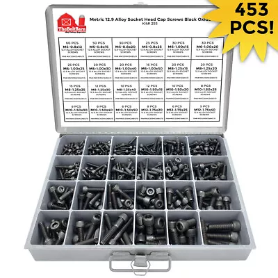 Metric 12.9 Alloy Allen Socket Head Cap Screws Black Oxide Assortment - 453 PCS • $118.42