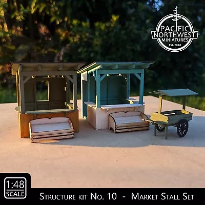 1:48 Scale Building Kit  Market Stall Set  - Pacific Northwest Miniatures • $35.95