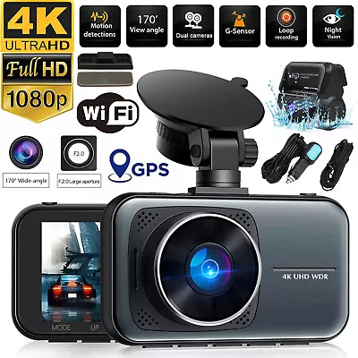 4K UHD Dual Dash Cam Front Rear Recorder Camera Car DVR IR Night Vision G-Sensor • $76.98