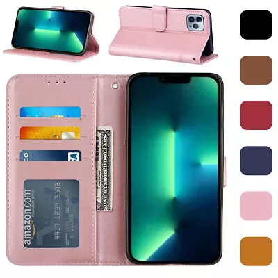 $11.46 • Buy Case For IPhone 13 12 11 Pro Max XS XR 8 7 Wallet Card Slot Flip Leather Cover