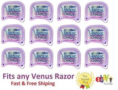 12 Breeze Gillette Venus Razor Blades Cartridges Refill Shaver Women USA 2*6 • $132.99