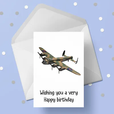 WW2 Lancaster Bomber Plane Birthday Card • £3.45