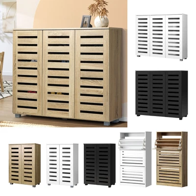 $172.39 • Buy Oikiture Shoe Rack Shoes Storage Cabinet Organiser Shelf Cupboard 2/3 Doors