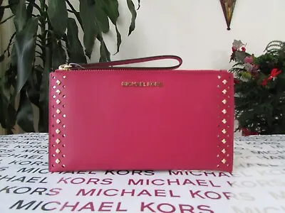 NWT Michael Kors Jet Set Travel  Wristlet Wallet Saffiano Leather Cherry • $40