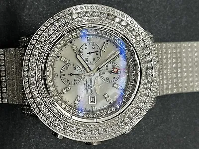 25Ct Mens  Breitling Super Avenger Diamond Watch Custom Fully Iced Model A13370 • $14900