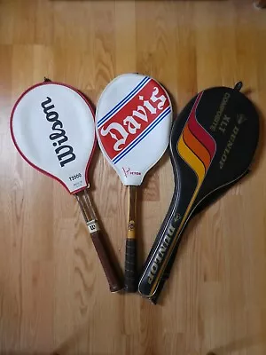 Collection Of 3 Classic Vintage 1970's Tennis Racquets DAVIS IMPERIAL DELUX  • $65