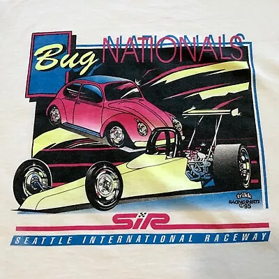 VW Bug Nationals Tshirt 1995 90s SIR Seattle International Raceway L Chest 44” • $50.62