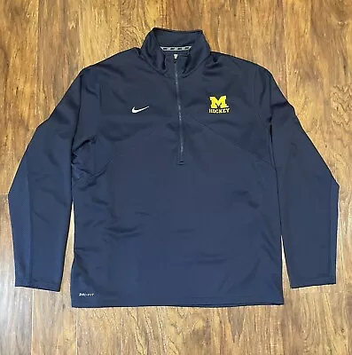 Michigan Wolverines Hockey Nike Dri-Fit 1/4 Zip Pullover XXL Maize & Blue. • $17.99