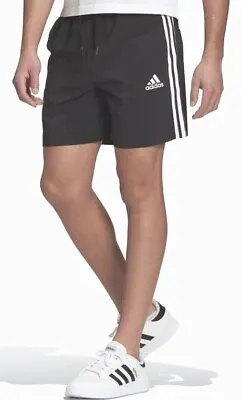 £26.99 • Buy Adidas Men,s Adults 3 Stripe Fashion Leisure Beach Casual Short Black / White