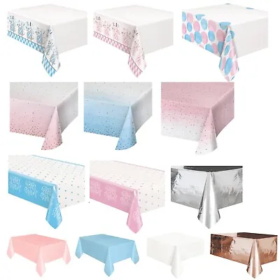 BABY SHOWER TABLECOVERS - Pink Blue Unisex Boy Girl Party TablewarePastel • £2.99