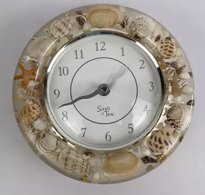 Lucite Acrylic Seashell Wall Clock Quartz Sands Of Time WORKS • $19.99