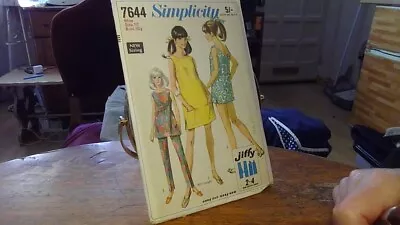 Vintage 1960s Simplicity Dress Pattern Size 10 No. 7644 • £2