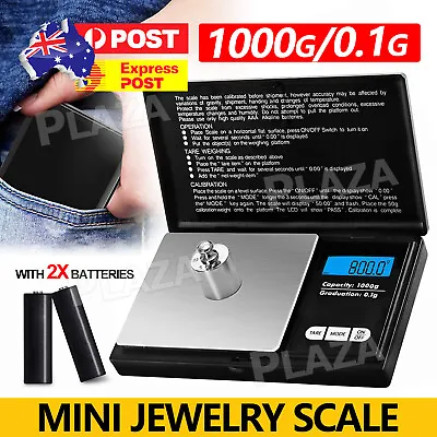 $13.95 • Buy Electronic Pocket Mini Digital Gold Jewellery Weighing Scales 0.1 To1000 Gram AU