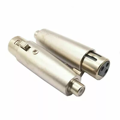 2pcs XLR 3 Pin Female To RCA/Phono Female Socket Connector Adaptor Convertor UK • £6.39