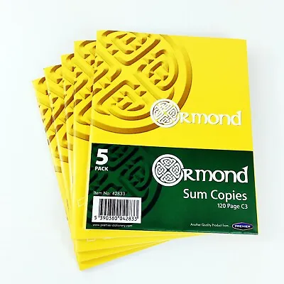  Set Of 5 Home Schooling School Maths Exercise Books Notebooks Homework -120 Pag • £5.39