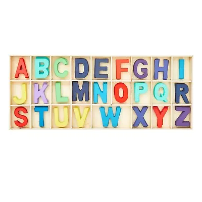 $11.99 • Buy 130 Pieces 1  Alphabet Wooden Letters For Crafts, 5 Sets ABCs With Sorting Tray
