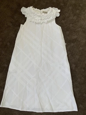 $49 • Buy Burberry Girls White Dress Size 10-12 11 Kids Junior Sleeveless Nova Check
