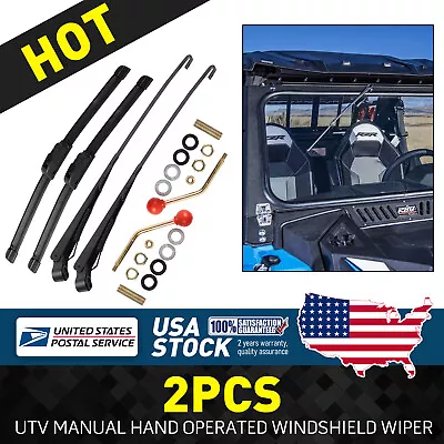 2*UTV Manual Hand Operated Windshield Wiper Rubber Blade For Polaris RZR Can Am • $21.99