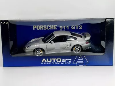 AUTOart Performance Porsche 911 GT2 2002 Silver 77841 1/18 Scale From Japan F/S • $239