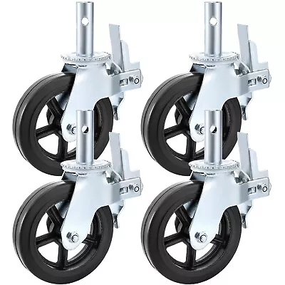 4Pcs Scaffolding Casters 8  X 2  Locking Brakes Swivel Rubber Cast 1100lb Each • $69.65