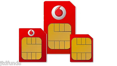 £0.99 • Buy Vodafone Pay As You Go Nano Sim Card For Samsung Galaxy S6 S7 IPhone SE 4 5 6 7