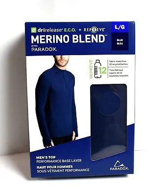 Paradox Merino Blend Drirelease Performance Base Layer Shirt/Top - Navy • $19.98