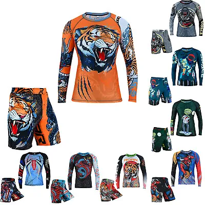 ROAR Kids MMA Shorts & Rashguard Cage Athletic Grappling Muay Thai Trunk Shorts • $16.14