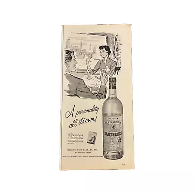 1957 Meier's Isle St. George Sauternes Wine Print Ad - Vintage Advertisement • $12