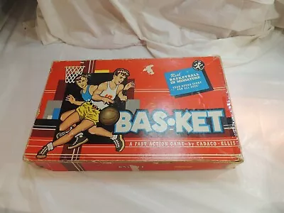 Vintage Bas-ket Game By Cadaco 1960 Real Basketball In Miniature • $22