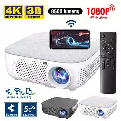 $212.79 • Buy 2.4G/5G Portable HD 1080P 4K Video Bluetooth LED Projector Android Wifi Outdoor