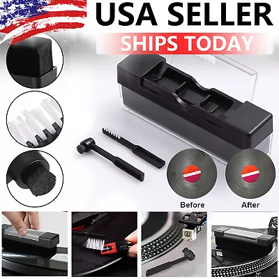 3in1 Vinyl Record Cleaning Brush Set Stylus Velvet Anti-static Cleaner Tool Kit  • $8.45