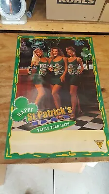 Miller Lite MGD Genuine Draft Light Sexy Girls St. Patrick's Day Beer Poster • $10